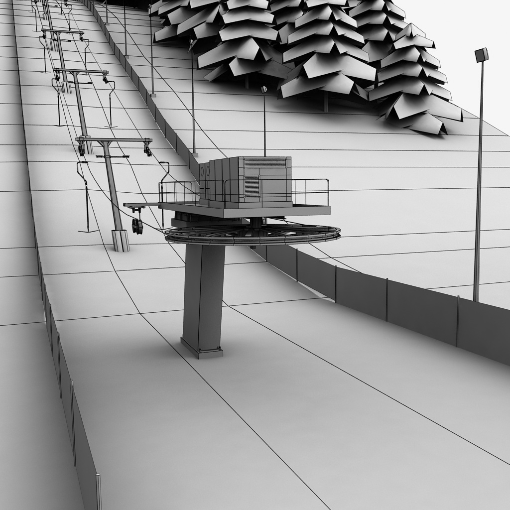 Ski slope lift mountain pack by kr3atura 3DOcean